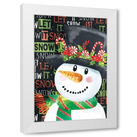 Snowman White Modern Wood Framed Art Print by ND Art