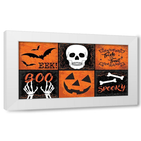 Halloween Mat White Modern Wood Framed Art Print by ND Art