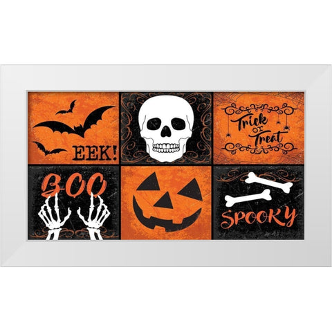 Halloween Mat White Modern Wood Framed Art Print by ND Art