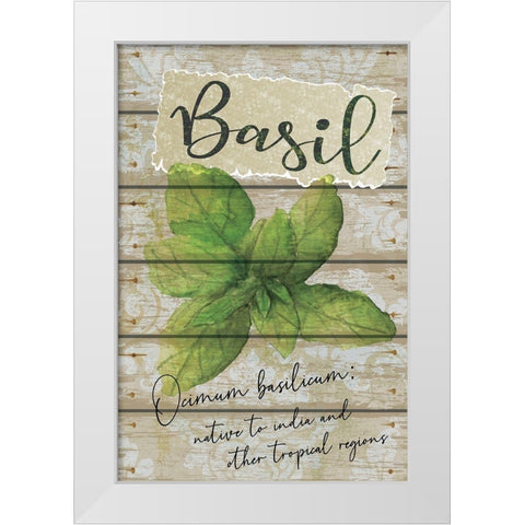 Basil White Modern Wood Framed Art Print by ND Art
