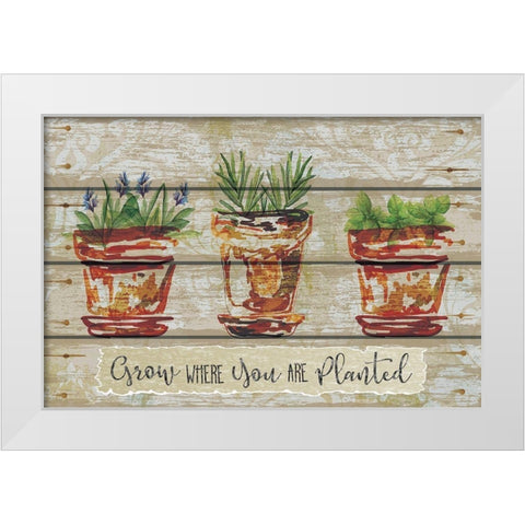 Grow Where White Modern Wood Framed Art Print by ND Art