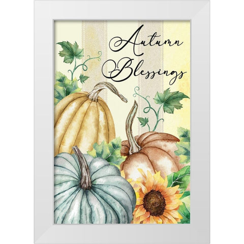 Autumn Blessings White Modern Wood Framed Art Print by ND Art