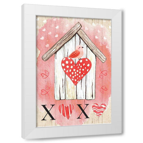 XO Birdhouse White Modern Wood Framed Art Print by ND Art
