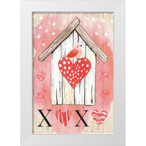 XO Birdhouse White Modern Wood Framed Art Print by ND Art