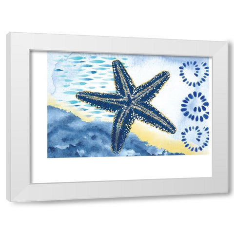 Starfish White Modern Wood Framed Art Print by ND Art