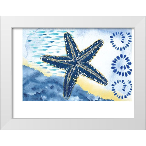 Starfish White Modern Wood Framed Art Print by ND Art