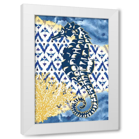 Seahorse White Modern Wood Framed Art Print by ND Art