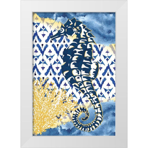 Seahorse White Modern Wood Framed Art Print by ND Art