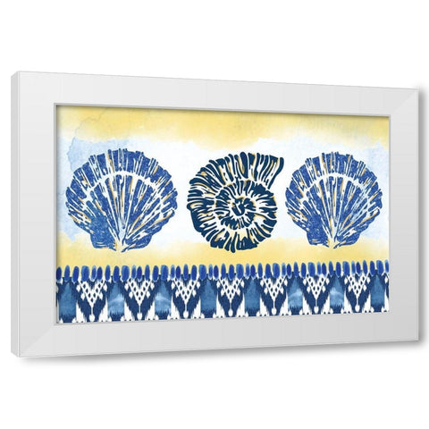 Shells White Modern Wood Framed Art Print by ND Art