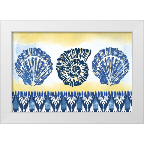 Shells White Modern Wood Framed Art Print by ND Art