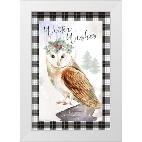 Winter Wishes White Modern Wood Framed Art Print by ND Art
