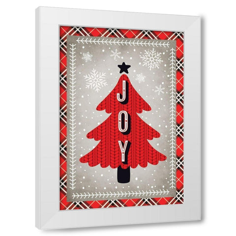 Joy White Modern Wood Framed Art Print by ND Art