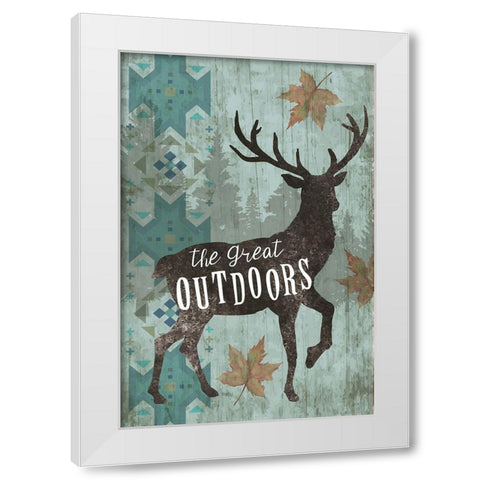The Great Outdoors White Modern Wood Framed Art Print by ND Art