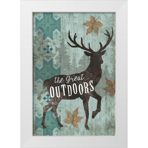 The Great Outdoors White Modern Wood Framed Art Print by ND Art