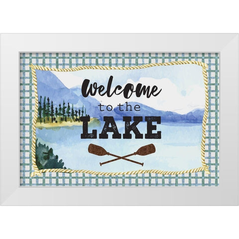 Welcome to the Lake White Modern Wood Framed Art Print by ND Art