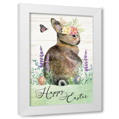 Happy Easter White Modern Wood Framed Art Print by ND Art