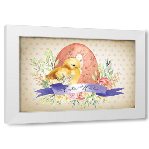Easter Wishes White Modern Wood Framed Art Print by ND Art