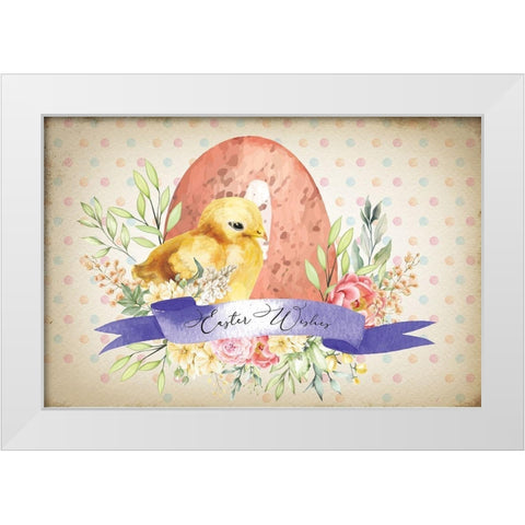 Easter Wishes White Modern Wood Framed Art Print by ND Art