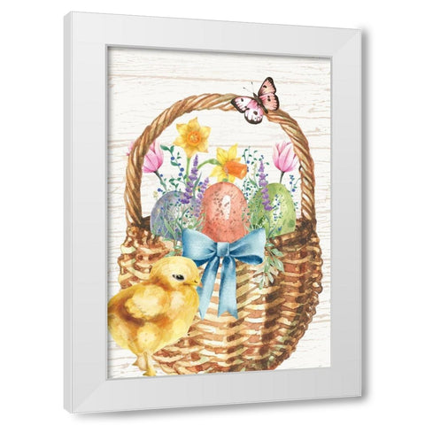 Easter Basket White Modern Wood Framed Art Print by ND Art