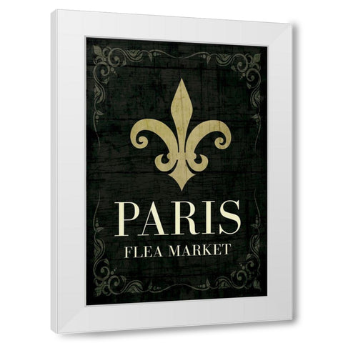 Paris Flea Market White Modern Wood Framed Art Print by ND Art