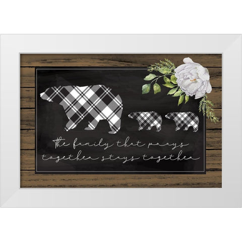 Family Prayer White Modern Wood Framed Art Print by ND Art