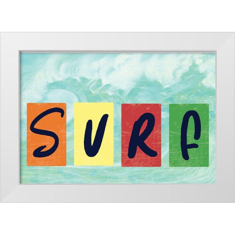 Surf   White Modern Wood Framed Art Print by ND Art