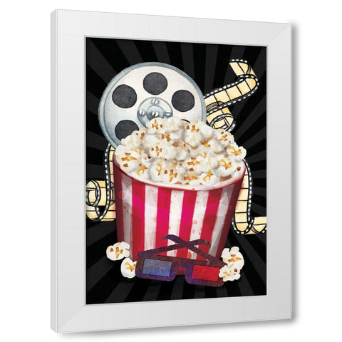 Movie II White Modern Wood Framed Art Print by ND Art