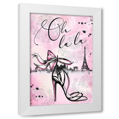 Oh La La White Modern Wood Framed Art Print by ND Art