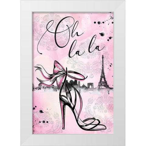 Oh La La White Modern Wood Framed Art Print by ND Art