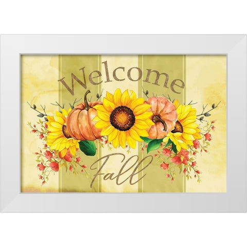 Welcome Fall White Modern Wood Framed Art Print by ND Art