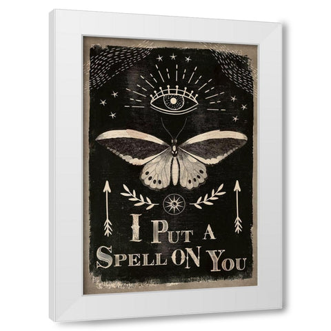 I Put a Spell on You White Modern Wood Framed Art Print by ND Art