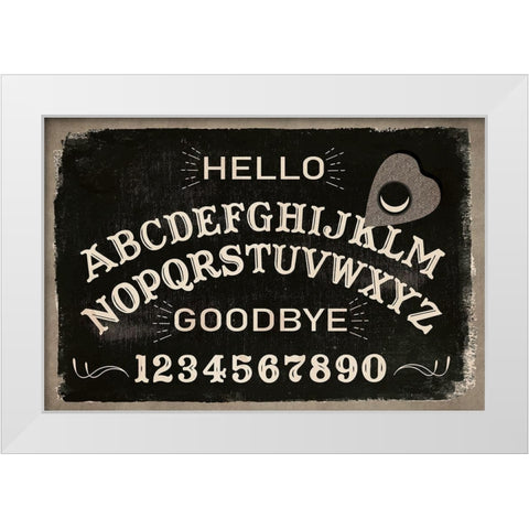 Ouija Board White Modern Wood Framed Art Print by ND Art