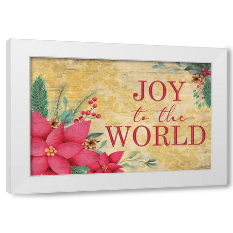 Joy to the World White Modern Wood Framed Art Print by ND Art