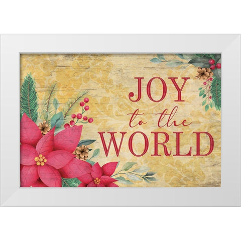 Joy to the World White Modern Wood Framed Art Print by ND Art