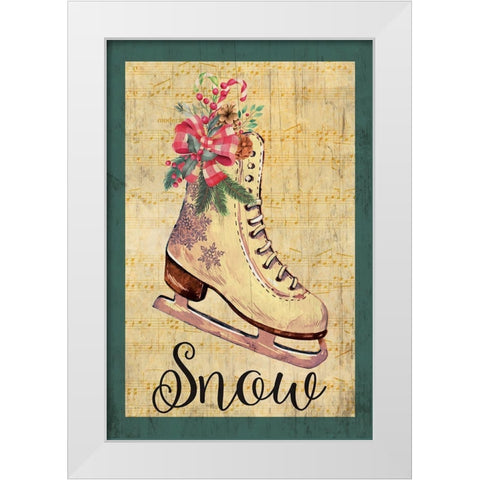 Snow Flake White Modern Wood Framed Art Print by ND Art