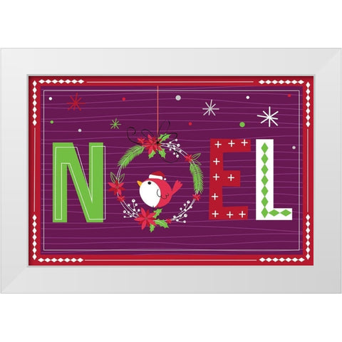 Noel White Modern Wood Framed Art Print by ND Art