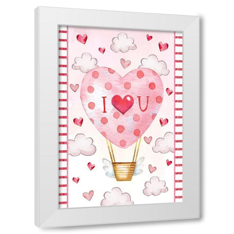 Heart Balloon White Modern Wood Framed Art Print by ND Art