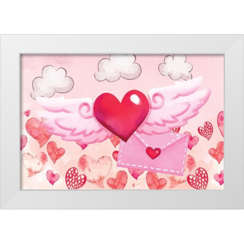 Valentine White Modern Wood Framed Art Print by ND Art