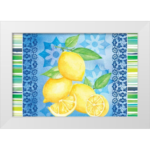 Lemonade Blues White Modern Wood Framed Art Print by ND Art