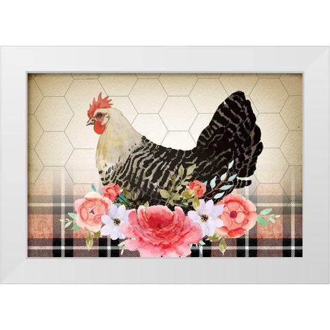 Farmhouse Floral White Modern Wood Framed Art Print by ND Art