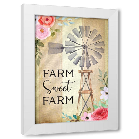 Farmhouse Floral III White Modern Wood Framed Art Print by ND Art