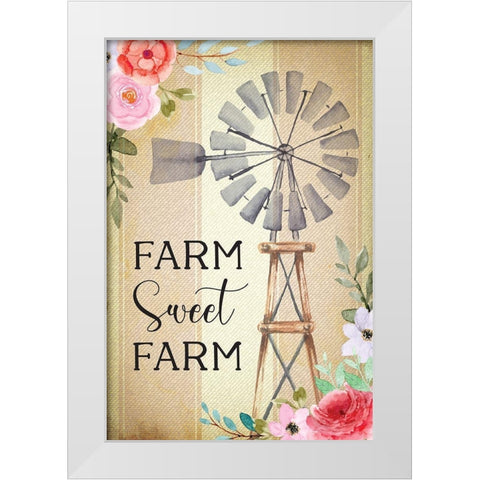 Farmhouse Floral III White Modern Wood Framed Art Print by ND Art
