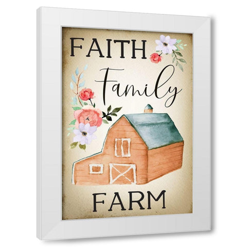 Farmhouse Floral IV White Modern Wood Framed Art Print by ND Art