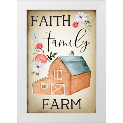 Farmhouse Floral IV White Modern Wood Framed Art Print by ND Art