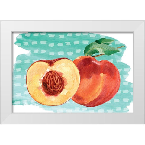 Peachy Keen II White Modern Wood Framed Art Print by ND Art