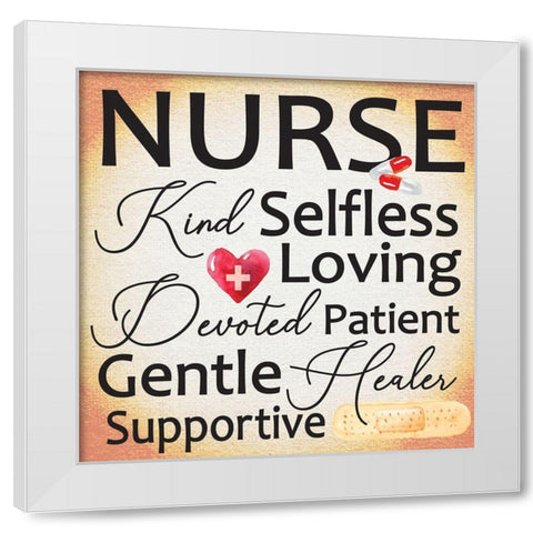 Nurse III White Modern Wood Framed Art Print by ND Art