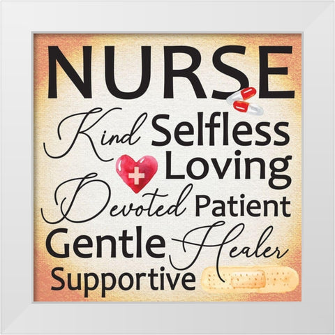 Nurse III White Modern Wood Framed Art Print by ND Art