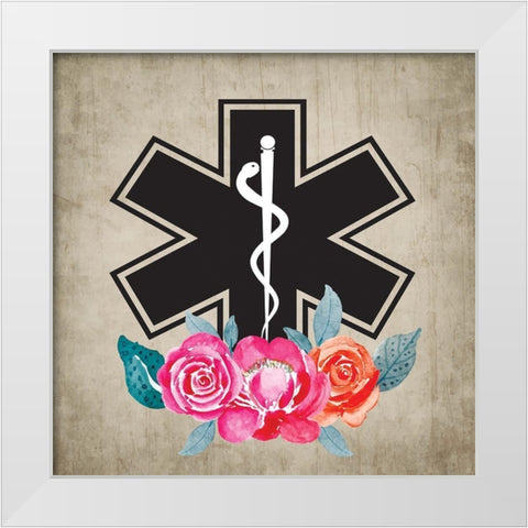 EMT White Modern Wood Framed Art Print by ND Art