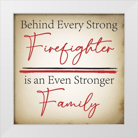 Firefighter Families White Modern Wood Framed Art Print by ND Art