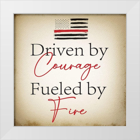 Fueled by Fire White Modern Wood Framed Art Print by ND Art